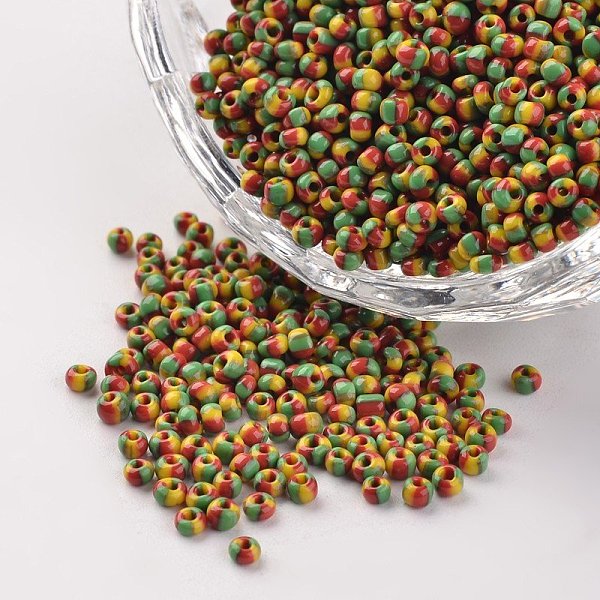 

PandaHall 12/0 Opaque Colours Seep Glass Beads, Round Seed Beads, Colorful, 1.5~2x2mm, Hole: 0.5mm, about 22500pcs/450g Glass