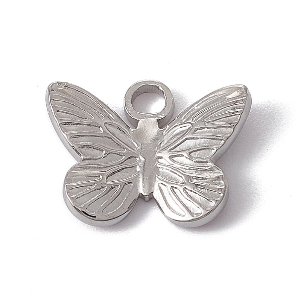 

PandaHall 304 Stainless Steel Pendants, Butterfly Charm, Stainless Steel Color, 11.5x15x3.5mm, Hole: 2.5mm 304 Stainless Steel Butterfly