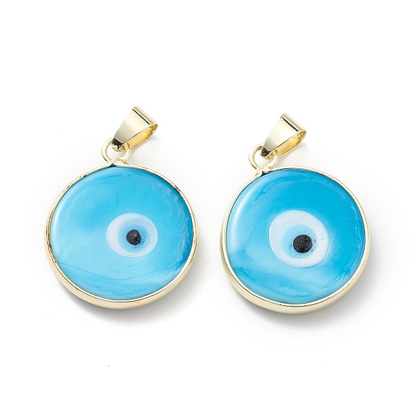 

PandaHall Handmade Evil Eye Lampwork Pendants, with Rack Plating Light Gold Tone Brass Findings, Long-Lasting Plated, Lead Free & Cadmium...