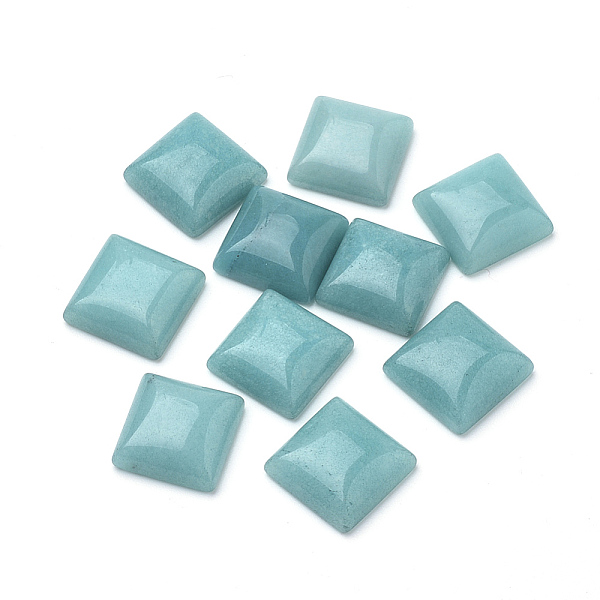 

PandaHall Natural White Jade Cabochons, Dyed, Square, Medium Turquoise, 10x10x5mm White Jade Square