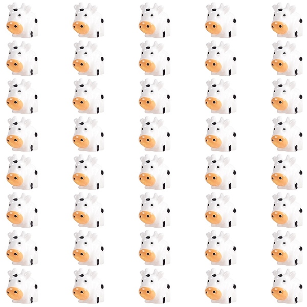 

PandaHall 40Pcs Resin Mini Cow Home Display Decoration, White, 16.5x8x13mm Resin White