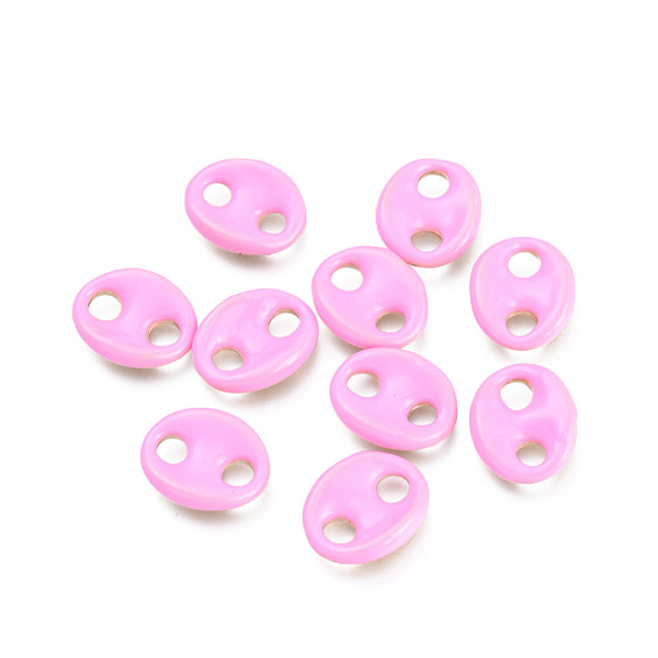 

PandaHall Brass Links Connectors, with Enamel, Long-Lasting Plated, Cadmium Free & Lead Free & Nickel Free, Coffee Bean/Oval, Golden, Pearl..., Pink