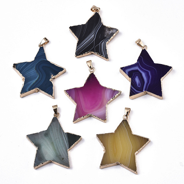 Natural Banded Agate/Striped Agate Pendants