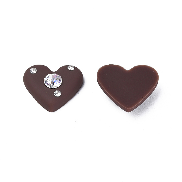 

PandaHall Acrylic Cabochons, with Crystal Rhinestone, Heart, Coconut Brown, 19.5x21x6.5mm Acrylic Heart Clear