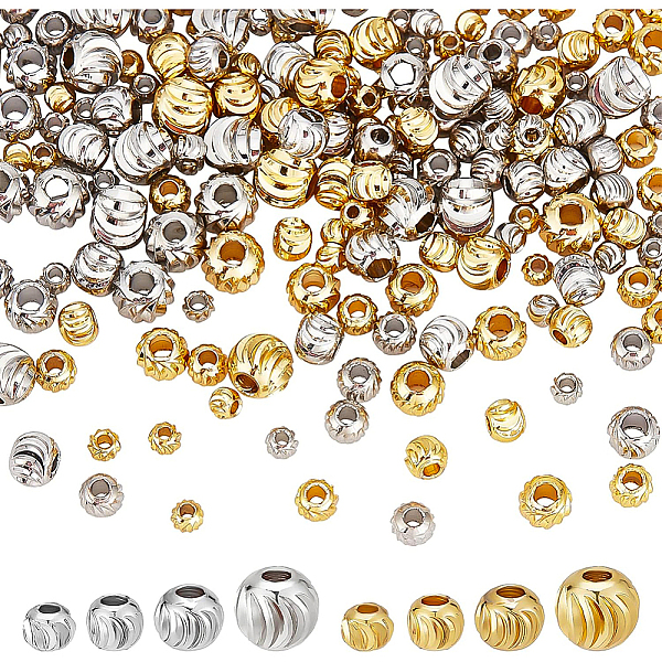 

PandaHall BENECREAT Brass Beads, Round, Mixed Color, 3~6x2~5mm, Hole: 1.2~2mm, 220pcs/box Brass Round