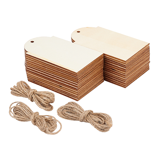

PandaHall Unfinished Natural Wood Big Pendants, Laser Cut Wood Shapes, with Jute Twine, Rectangle, BurlyWood, 95x54x2.5mm, Hole: 4mm Wood..., Orange