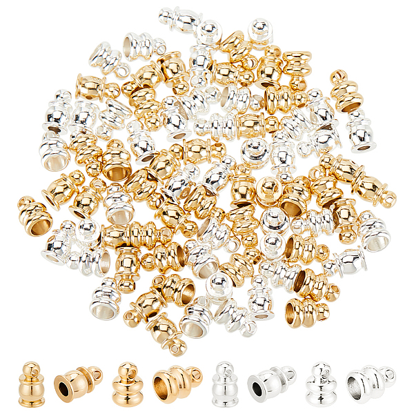 

PandaHall ARRICRAFT 80Pcs 4 Style Brass Cord Ends, End Caps, Long-Lasting Plated, Golden & Silver, 6x4~4.5mm, Hole: 1mm, Inner Diameter...