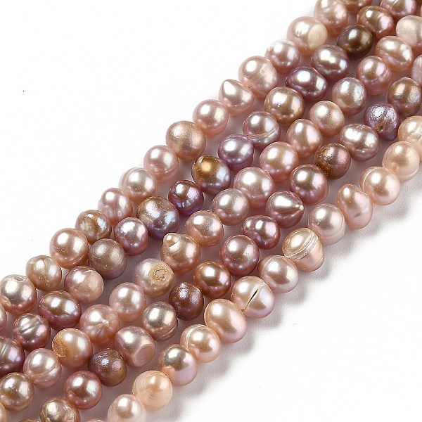 

PandaHall Natural Cultured Freshwater Pearl Beads Strands, Potato, Saddle Brown, 6~6.5x5~7mm, Hole: 0.6mm, about 61pcs/strand, 13.58 inch...