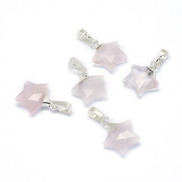 

PandaHall Natural & Synthetic Mixed Gemstone Charms, with Long-Lasting Plated Brass Findings, Faceted, Star, Silver, 14x13x5mm, Hole...