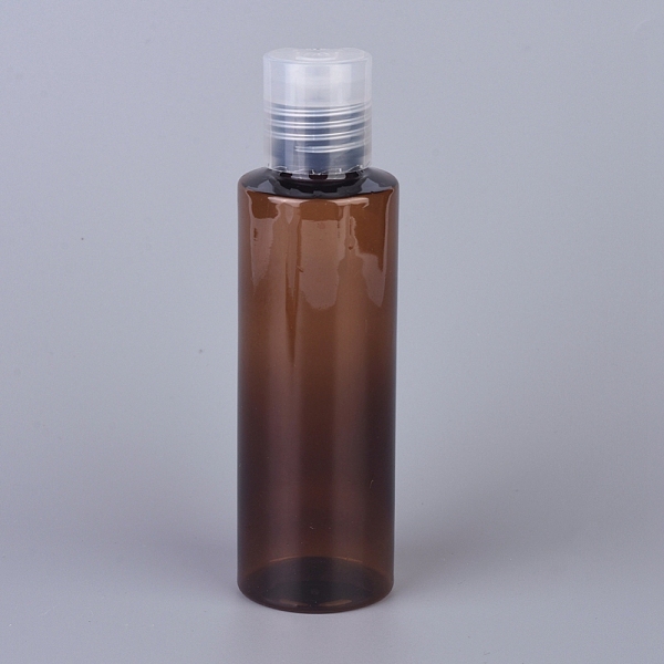 

PandaHall PET Plastic Press Cap Transparent Bottles, Refillable Bottles, Saddle Brown, 14x4cm, Capacity: about 120ml(4.06 fl. oz) Plastic...