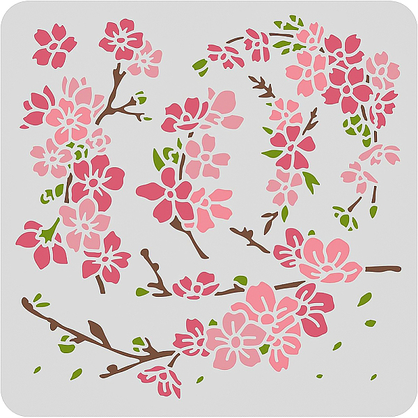 

PandaHall BENECREAT Cherry Blossoms Drawing Stencils, 30x30cm Cherry Tree Branch Painting Templates for Scrapbooking, Fabric, Floor..., White