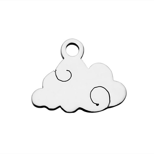 

PandaHall 304 Stainless Steel Charms, Cloud, Stainless Steel Color, 9x12x1mm, Hole: 1.5mm 304 Stainless Steel Cloud