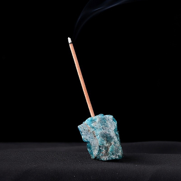 

PandaHall Natural Raw Apatite Incense Holder, Reiki Energy Stone Display Decoration, for Healing Meditation, Nugget, 40~60mm Apatite Nuggets