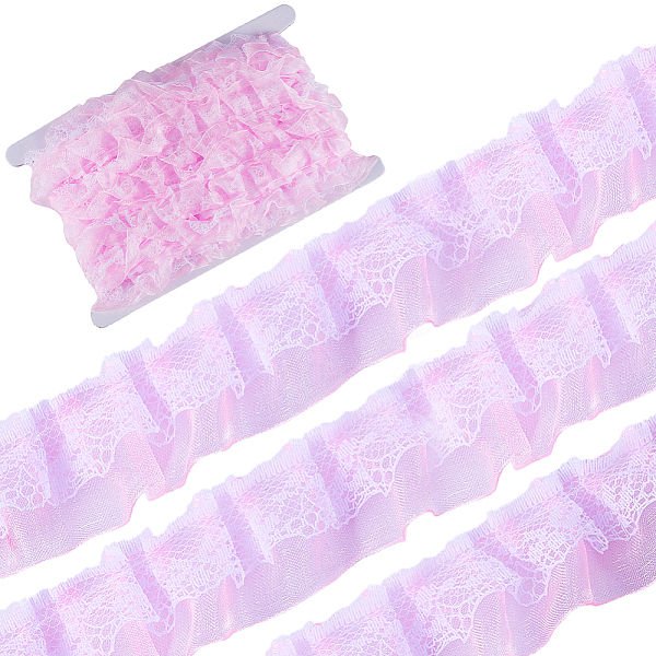 

PandaHall Gorgecraft 12.5 Yards Double Layers Polyester Lace Trim, Pleated Ribbon, for Garment Accessories, Pink, 1~1-1/8 inch(25~28mm)...