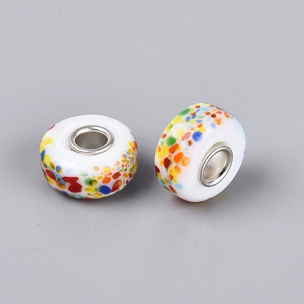 Lampwork  Brass Core European Beads