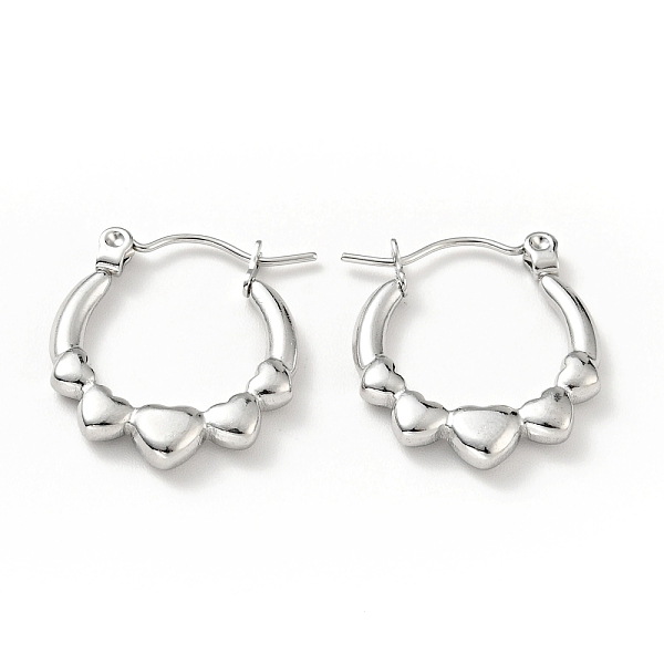

PandaHall 304 Stainless Steel Heart Wrap Hoop Earrings for Women, Stainless Steel Color, 20x18x3mm, Pin: 0.8mm 304 Stainless Steel Heart
