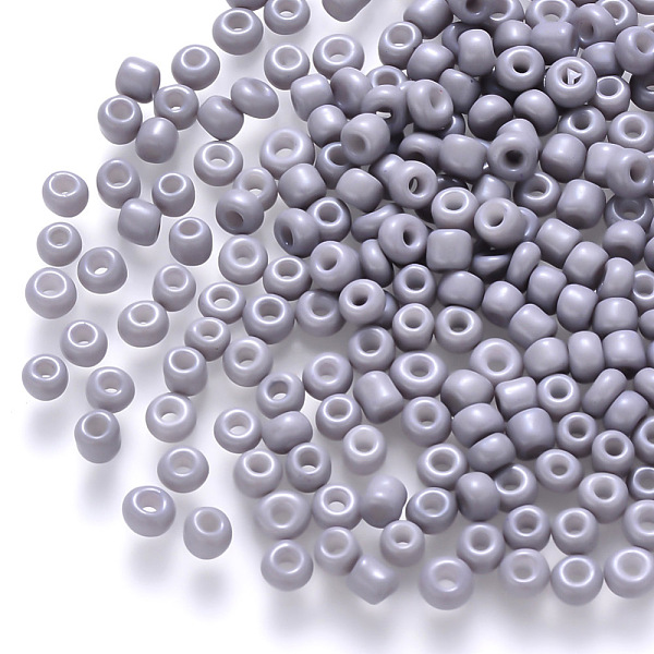 

PandaHall 6/0 Baking Paint Glass Round Seed Beads, Light Steel Blue, 4~5x3~4mm, Hole: 1~2mm, about 4500pcs/pound Glass Blue