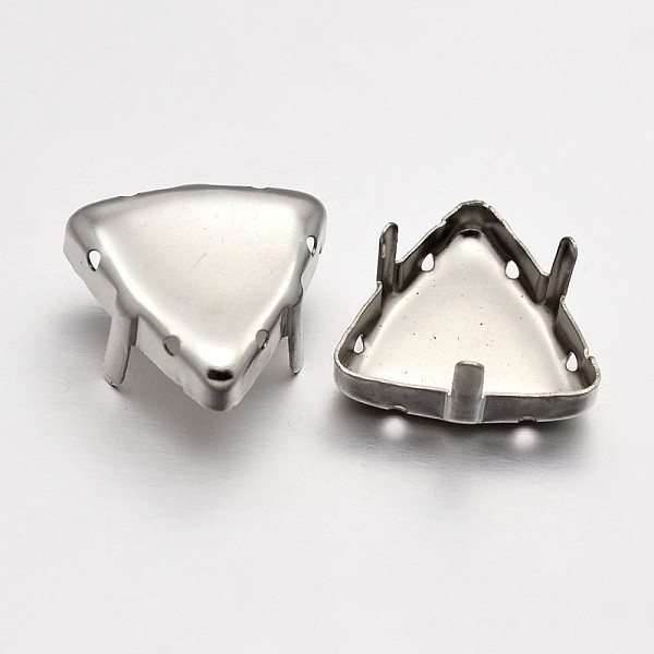 

PandaHall Triangle Brass Sew on Prong Settings, Claw Settings for Pointed Back Rhinestone, Platinum, 12x12x0.3mm, Fit for 12x12mm triangle...