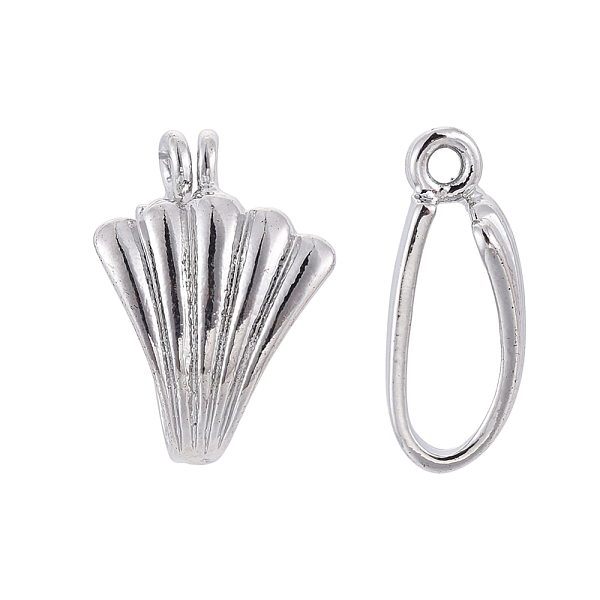 

PandaHall Brass Donut Bails, Platinum, 17.5x12mm, Inner Size(Place for Donut) : about 12.2mm Long, 5mm Thick Brass