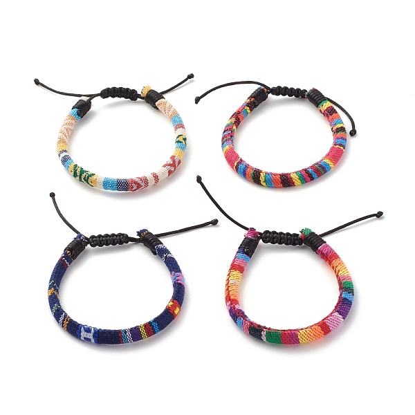 

PandaHall Ethnic Tribal Cloth Braided Bead Bracelet, Woven Friendship Wristbands for Men Women, Mixed Color, Inner Diameter: 2-1/8~3-1/8..., Multicolor