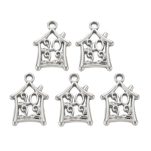 

PandaHall Rack Plating Alloy Pendants, Cadmium Free & Lead Free, Cabin with Number 2022, Platinum, 23.5x17x2mm, Hole: 2mm Alloy Building