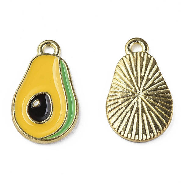 

PandaHall Alloy Enamel Pendants, Cadmium Free & Lead Free, Light Gold, Avocado, Gold, 18.5x11x1.5mm, Hole: 1.4mm Alloy+Enamel Fruit Gold