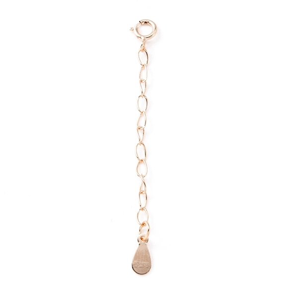 

PandaHall 925 Sterling Silver Chain Extender, with Clasps and Teardrop Charm, Rose Gold, 54mm Sterling Silver