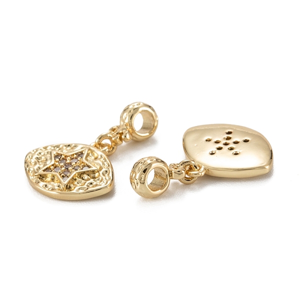 

PandaHall Brass Micro Pave Clear Cubic Zirconia Charms, with Ring, Long-Lasting Plated, Lead Free & Cadmium Free, Eye with Star Pattern...