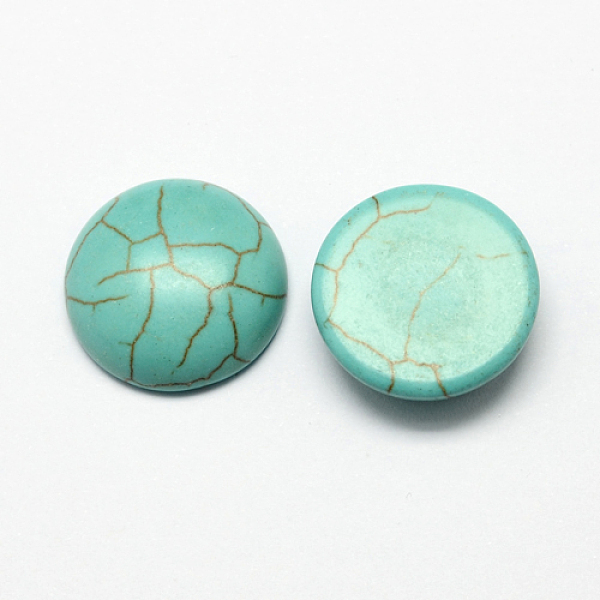 

PandaHall Craft Findings Dyed Synthetic Turquoise Flat Back Dome Cabochons, Half Round, Dark Cyan, 20x7mm Synthetic Turquoise Half Round...