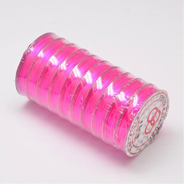 

PandaHall Flat Elastic Crystal String, Elastic Beading Thread, for Stretch Bracelet Making, Fuchsia, 0.8mm, about 10.93 yards(10m)/roll..., Pink