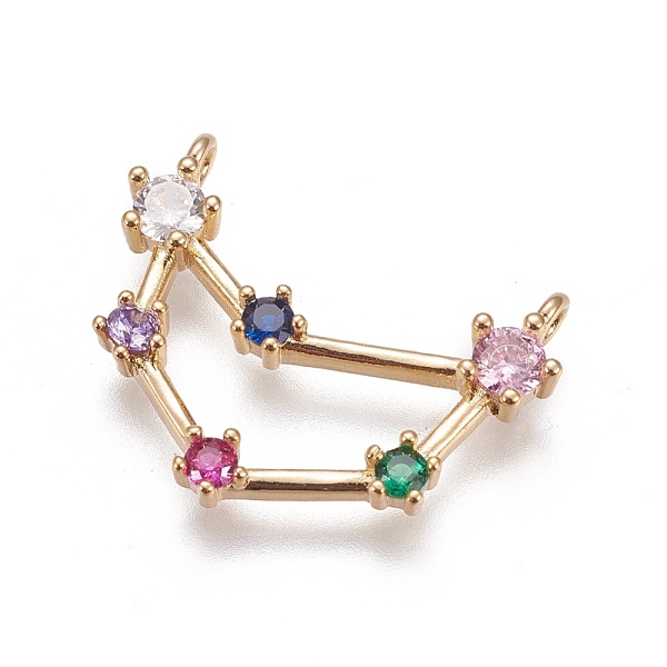 

PandaHall Brass Micro Pave Cubic Zirconia Pendants, Twelve Constellations, Golden, Capricorn, 17x22.5x3.5mm, Hole: 1.4mm Brass+Cubic...