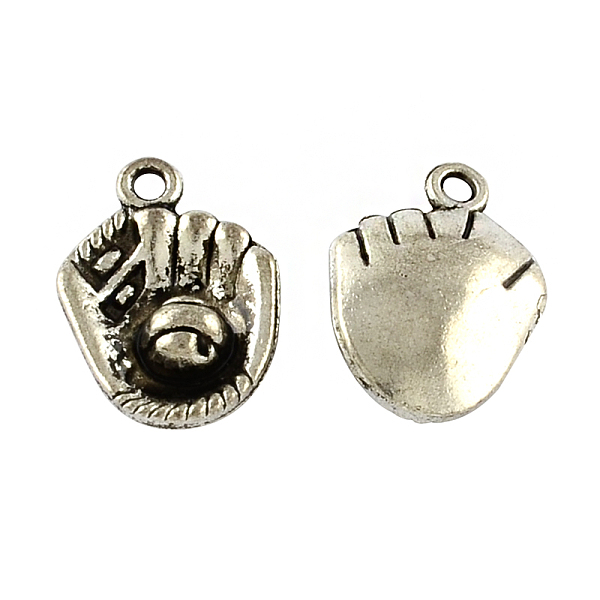 

PandaHall Tibetan Style Zinc Alloy Pendants, Baseball/Solfball Gloves, Lead Free & Cadmium Free, Antique Silver, 20.8x14.6x5mm, Hole: 2mm...
