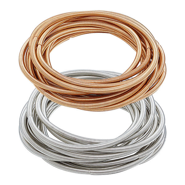 

PandaHall BENECREAT 40Pcs 2 Colors Carbon Steel Round Snake Chains Stretch Bracelets Set for Women, Golden & Stainless Steel Color, Inner...