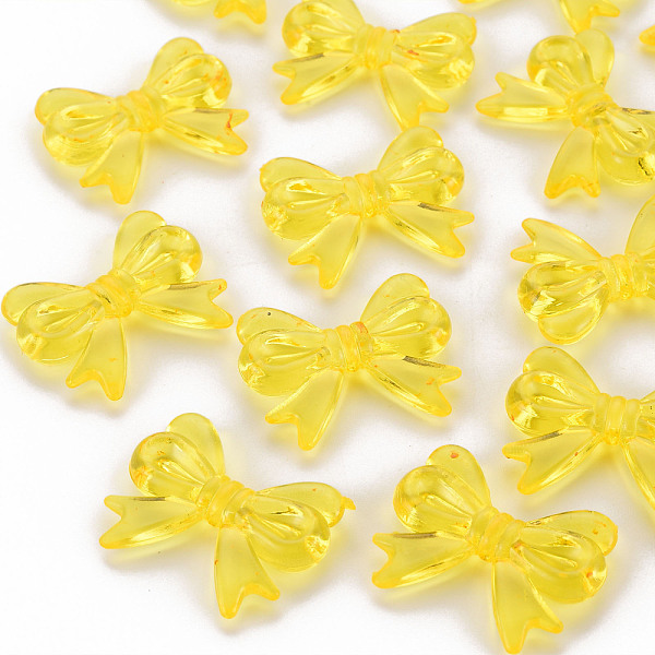 

PandaHall Transparent Acrylic Beads, Bowknot, Yellow, 23x29.5x6mm, Hole: 1.6mm, about 293pcs/500g Acrylic Bowknot Yellow