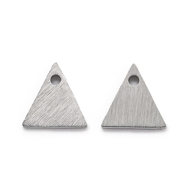 

PandaHall 304 Stainless Steel Pendants, Stamping Blank Tag, Laser Cut, Double Side Drawbench Effect, Triangle, Stainless Steel Color...
