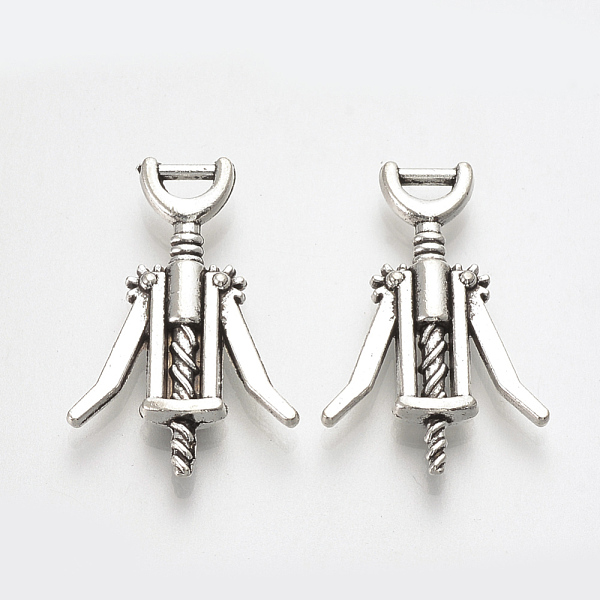 

PandaHall Tibetan Style Alloy Pendants, Corkscrew, Lead Free & Cadmium Free, Antique Silver, 26x17x3mm, Hole: 1.5mm, about 270pcs/500g Alloy...
