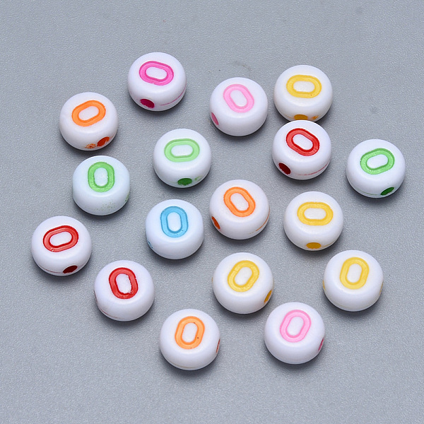 

PandaHall Craft Acrylic Horizontal Hole Letter Beads, Flat Round, Mixed Color, Letter.O, 7x3.5~4mm, Hole: 1.5mm, about 3600pcs/500g Acrylic..., Multicolor