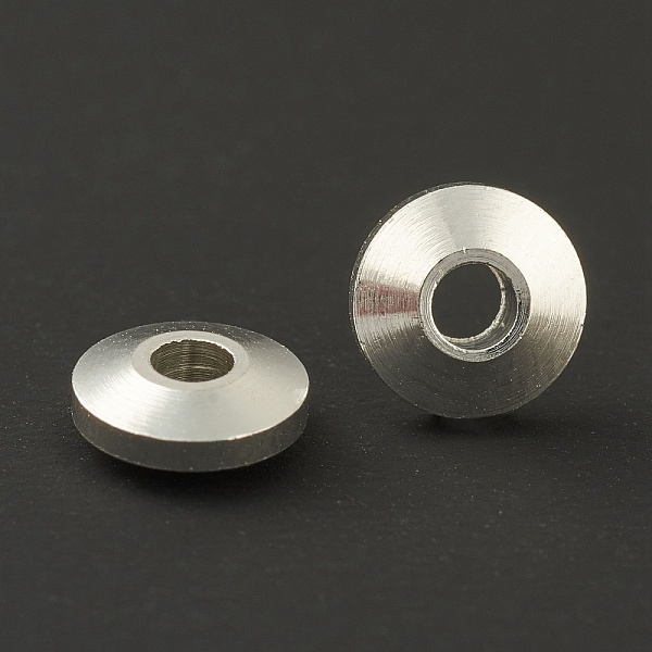 

PandaHall Brass Spacer Beads, Long-Lasting Plated, Flat Round, 925 Sterling Silver Plated, 5x2mm, Hole: 1.5mm Brass Flat Round