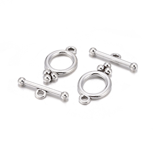 

PandaHall Tibetan Style Alloy Toggle Clasps, Lead Free and Cadmium Free, Oval, Antique Silver, Oval: 22x11.5mm, Bar: 20mm, Hole: 2mm Alloy...