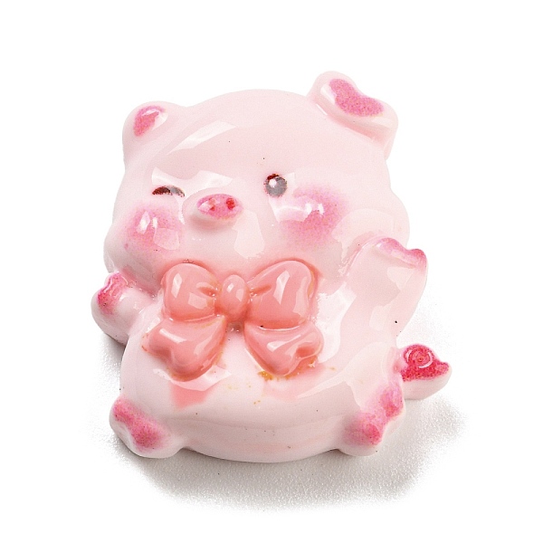 

PandaHall Pig Theme Opaque Resin Cabochons, Funny Pig, Pink, 24x22x8.5mm Resin Pig Pink