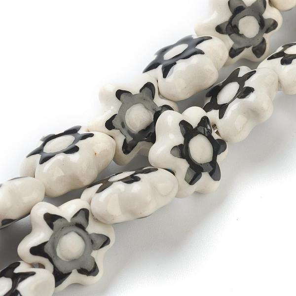 

PandaHall Handmade Porcelain Flower Beads Strands, White, 15.5x15.5x7mm, Hole: 2mm, about 20pcs/strand, 11.42 inch(29cm) Porcelain Flower...