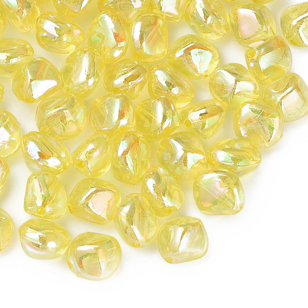 

PandaHall Transparent Acrylic Beads, AB Color Plated, Nuggets, Yellow, 10.5x10x8mm, Hole: 1.6mm, about 2300pcs/500g Acrylic Nuggets Yellow