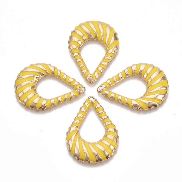 

PandaHall Eco-Friendly Iron Enamel Pendants, Cadmium Free & Lead Free, Teardrop, Light Gold, Mixed Color, 32x23x3mm, Hole: 1.4mm Iron+Enamel..., Multicolor