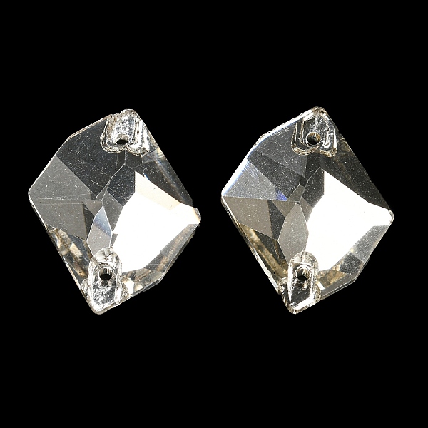 

PandaHall Glass Connector Charms, Faceted Polygon Links, Clear, 21x16.5x5mm, Hole: 1.2mm Glass Polygon Clear