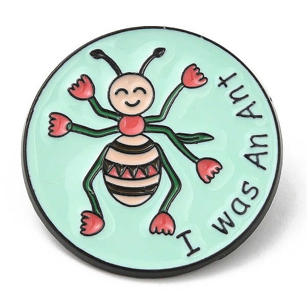 

PandaHall Alloy Enamel Pins, Ant Brooches, Electrophoresis Black, Flat Round, 32.5x21.5x1.5mm Alloy+Enamel Flat Round