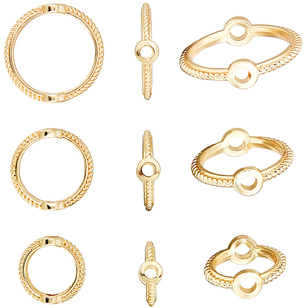 

PandaHall CREATCABIN 66Pcs 3 Styles Brass Bead Frames, Long-Lasting Plated, Round Ring, Real 14K Gold Plated, 9~13x3mm, Hole: 1.4~1.6mm...