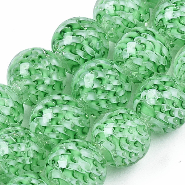 

PandaHall Transparent Handmade Lampwork Beads Strands, Inner Flower, Round, Light Green, 11.5~12.5mm, Hole: 1.5mm, about 45pcs/strand, 19.88...