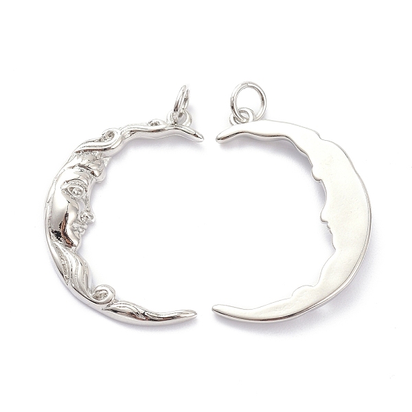 

PandaHall Brass Pendants, with Jump Ring, Long-Lasting Plated, Moon, Real Platinum Plated, 27x18x3mm, Jump Ring: 5x1mm, 3.5mm Inner Diameter...