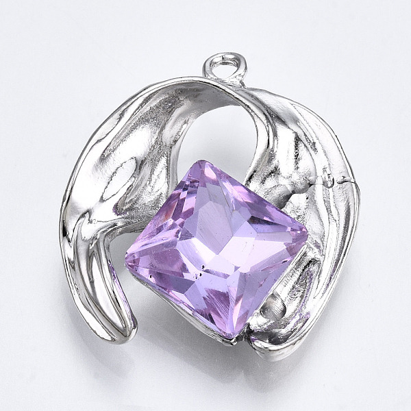 

PandaHall Alloy Tanzanite Rhinestone Pendants, Cadmium Free & Lead Free, Platinum, 25x21.5x7mm, Hole: 1.6mm Alloy+Rhinestone Others Purple