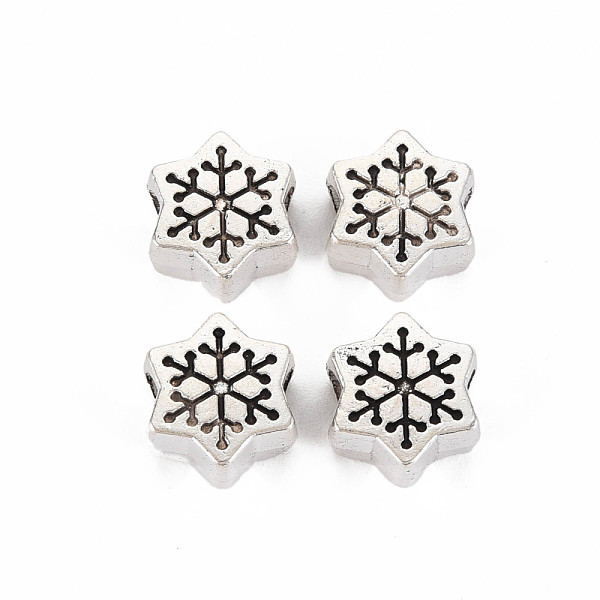 

PandaHall Tibetan Style Alloy European Beads, Cadmium Free & Lead Free, Snowflake, Antique Silver, 11x12.5x6mm, Hole: 4.5mm, about...
